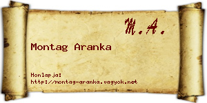 Montag Aranka névjegykártya
